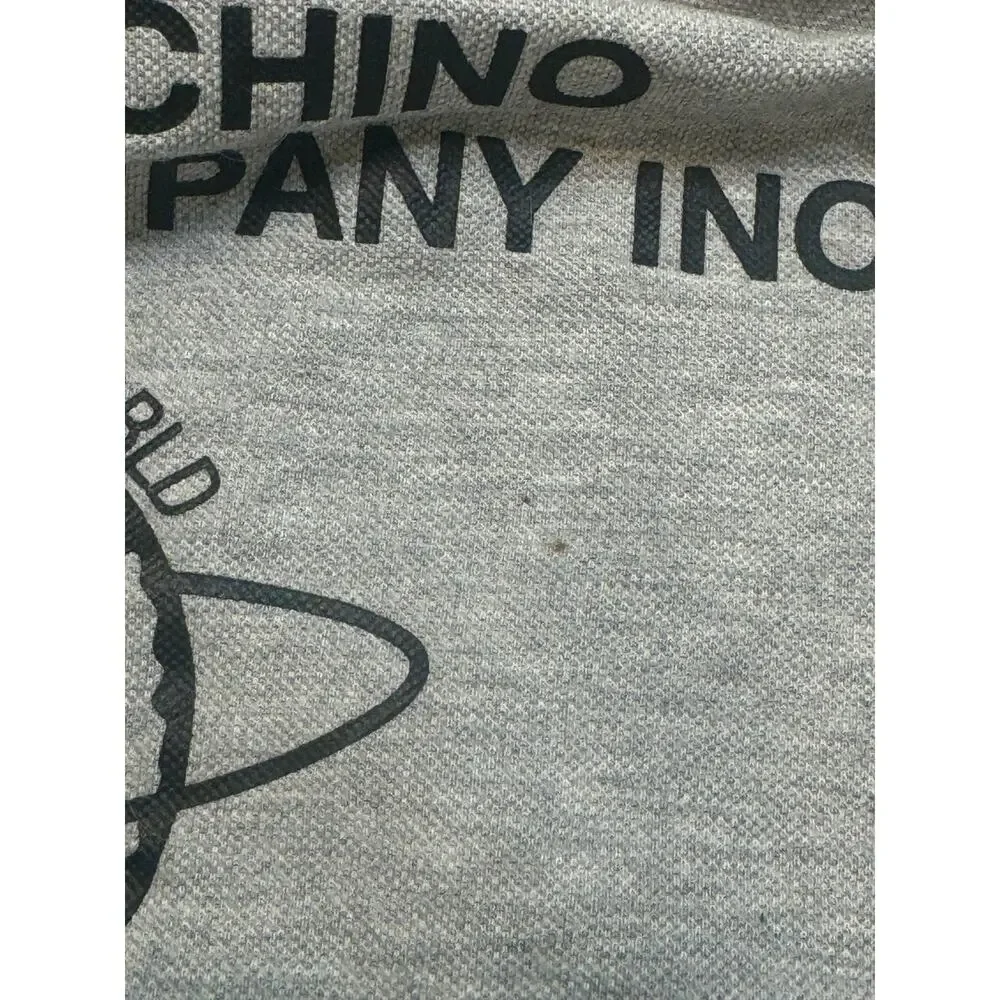 Love Moschino Aircraft Print Shirt Mens L Gray Long Sleeve Sweatshirt Pullover - Picture 5 of 12